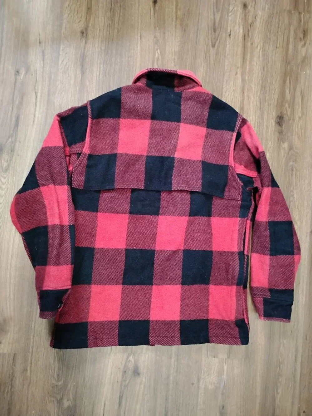 Vintage 80s Woolrich Zip Buffalo Plaid Wool Hunting Jacket